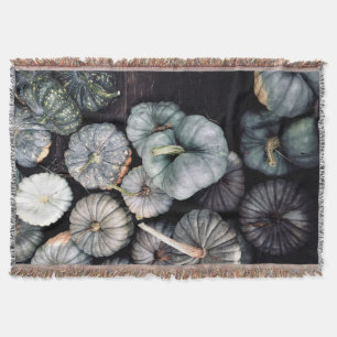 Teal Grönt Pumpkins Filt