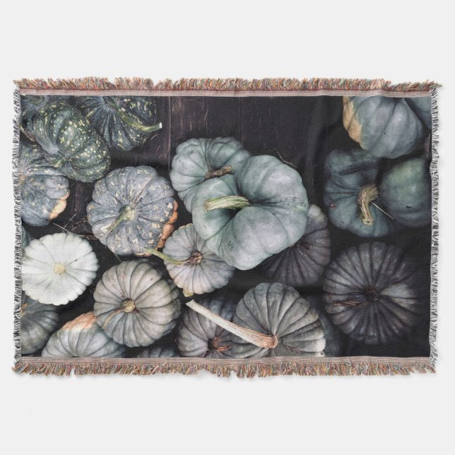 Teal Grönt Pumpkins Filt (Framsidan)