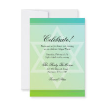 Teal Grönt Star of David Bat mitzvah Reception