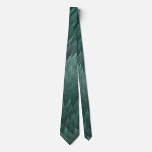 Teal Grönt Tartan Feather Mönster Tie Slips