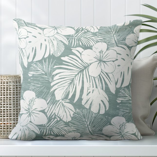 Teal Grönt Tropical Dekorativ kudde (Skapare uppladdad)