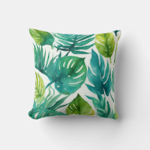 Teal Grönt Tropical Löv Handflatan Fronts Löv