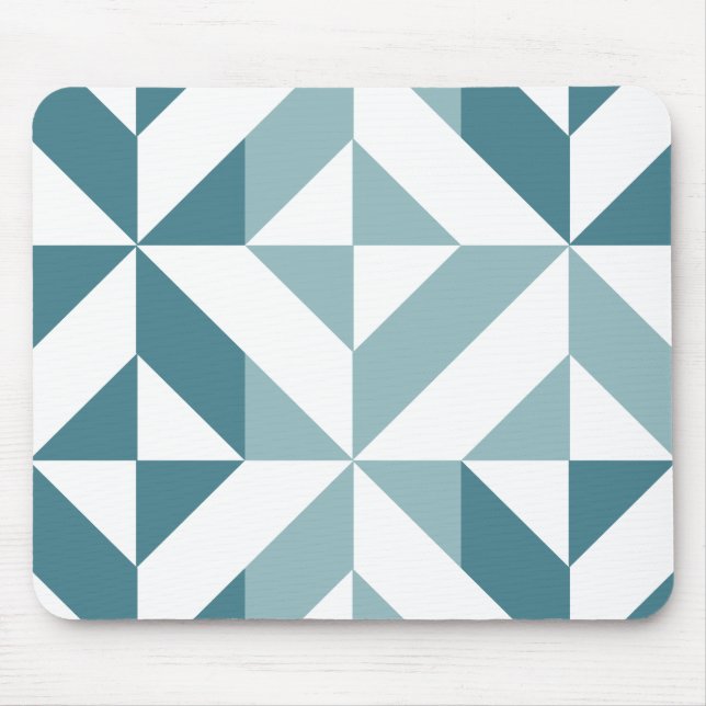 Teal Grönt Two Tone Geometric ZigZag Musmatta (Framsidan)