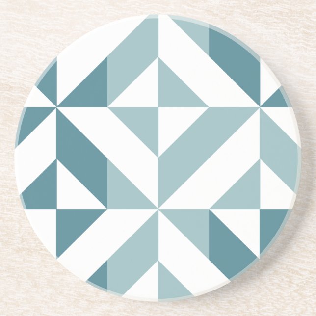 Teal Grönt Two Tone Geometric ZigZag Underlägg (Framsidan)