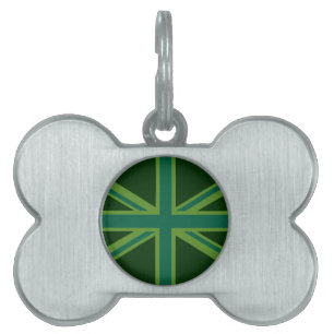 Teal Grönt UK Union Jack Decor ID-bricka Husdjur