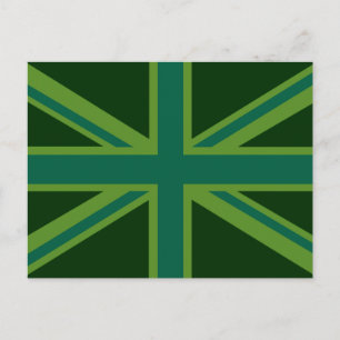 Teal Grönt UK Union Jack Decor Vykort