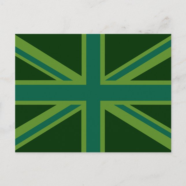 Teal Grönt UK Union Jack Decor Vykort (Framsida)