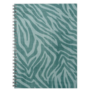 Teal Grönt Zebra tryck Anteckningsbok