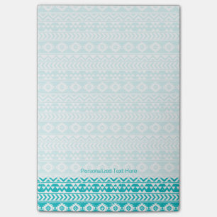 Teal Grunge Aztec Tribal Mönster Post-it Block