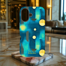 Teal & Gul Geometrisk Konst Telefonfodral för iPho