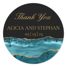 Teal Guld Agate Wedding Favor Tack