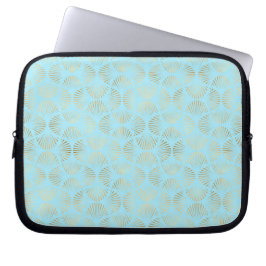 Teal & Guld Art Deco Design, Mönster Laptop Fodral