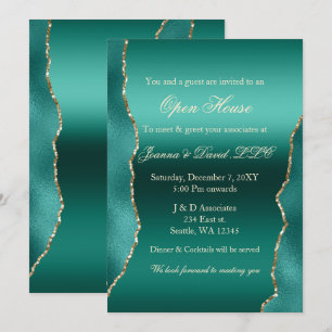 Teal Guld Business Corporate Party Inbjudningar