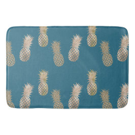 Teal Guld Glam Pineapples Badrumsmatta