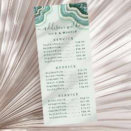 Teal Guld Glitter Agate Geode-rabattkort Reklamkort