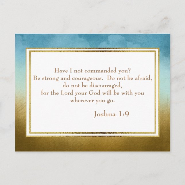 Teal Guld Glitter Christian Bible Verse Postcard Vykort (Framsida)