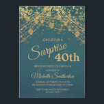 Teal Guld Glitter String Ljus 40:e födelsedag Inbjudningar<br><div class="desc">Chic och trendig 40-dagarsinbjudan till kvinnor med vackra guld-strängar ljus och mousserande bokeh på en djärv tealbakgrund. Text,  typsnitt och ordalydelse är helt anpassade med Zazzles verktyg. Kontakta oss om du behöver hjälp med att anpassa eller matcha produkter.</div>