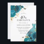 Teal Guld Gnistra Dress Ro 40:e födelsedagen Party Inbjudningar<br><div class="desc">Teal Guld Gnistra Dress Ro 40:e födelsedagspartiets inbjudan Mer blommigt i eleganten i vår butik! Se matchande samling i vår butik</div>