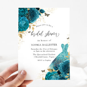 Teal & Guld Gnistra Dress Ro Möhippa Inbjudningar