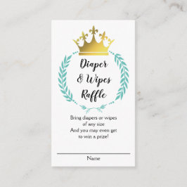 Teal Guld Krona DIAPER WIPES RAFFLE Tilläggskort