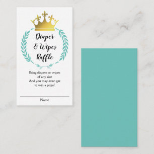 Teal Guld Krona DIAPER WIPES RAFFLE Tilläggskort