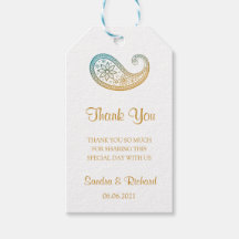 Teal & Guld Paisley Indian Bröllop Tack