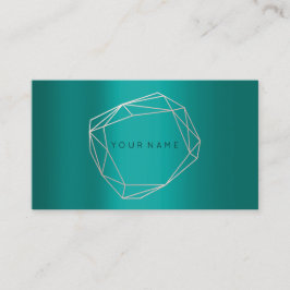 Teal Guld Poligonal Ram Geometric Visitkort
