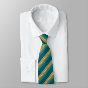 Teal/Guld stripe Mönster Slips