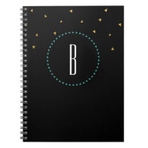 Teal Guld Svarta Trianglar Modernt Anteckningsbloc