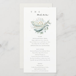 Teal Guld undervattensfisk Blommigt Bröllop Menyko Tack Kort