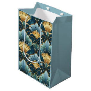 Teal guld vintage art deco mönster