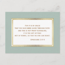 Teal Guld White Christian Bible Verse Postcard Vykort