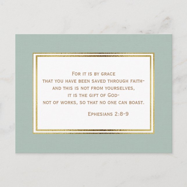 Teal Guld White Christian Bible Verse Postcard Vykort (Framsida)