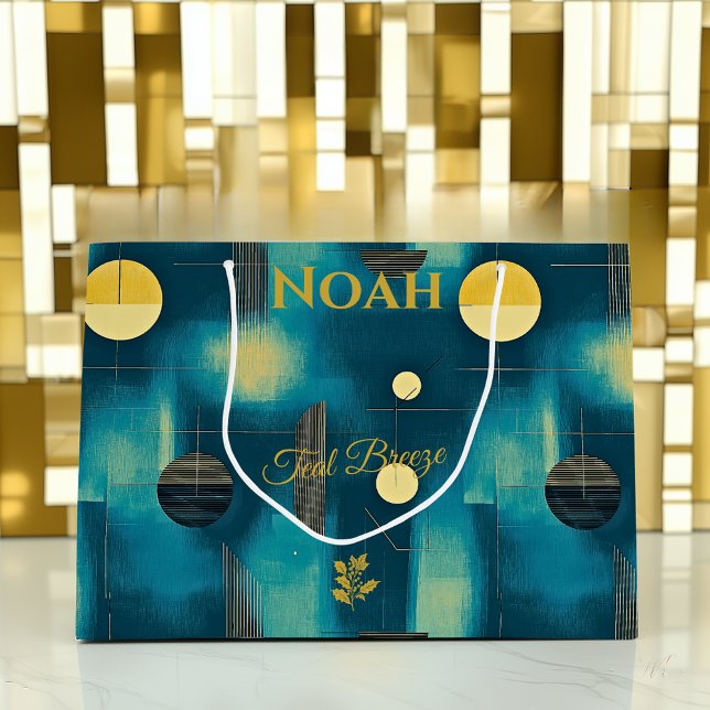 Teal & Gult Breeze Geometric Big Gift-fack (Skapare uppladdad)
