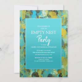 Teal Gult Grönt Abstrakt Tom Nest Party Inbjudningar