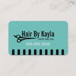 Teal Hair Salon Stylist med Möte Tidsbeställning Kort