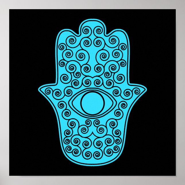 Teal Hamsa-Hand of Miriam-Hand of Fatima.png Poster (Framsidan)