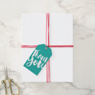 Teal Hand Lettering Calligraphy Tack Gift Märkre Presentetikett