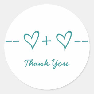 Teal Heart Equation Tack Stickers Runt Klistermärke
