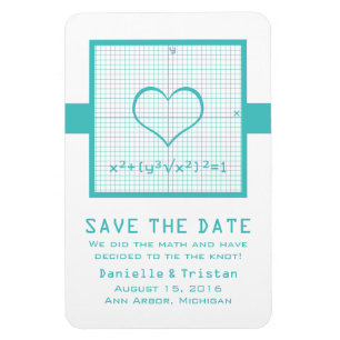 Teal Heart Math Graph Spara datum magneter