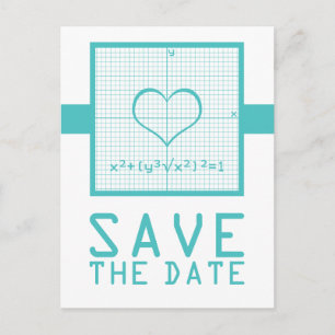 Teal Heart Math Graph Spara datumvykortet Meddelande Vykort