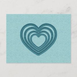 Teal Heart Ripple Vykort