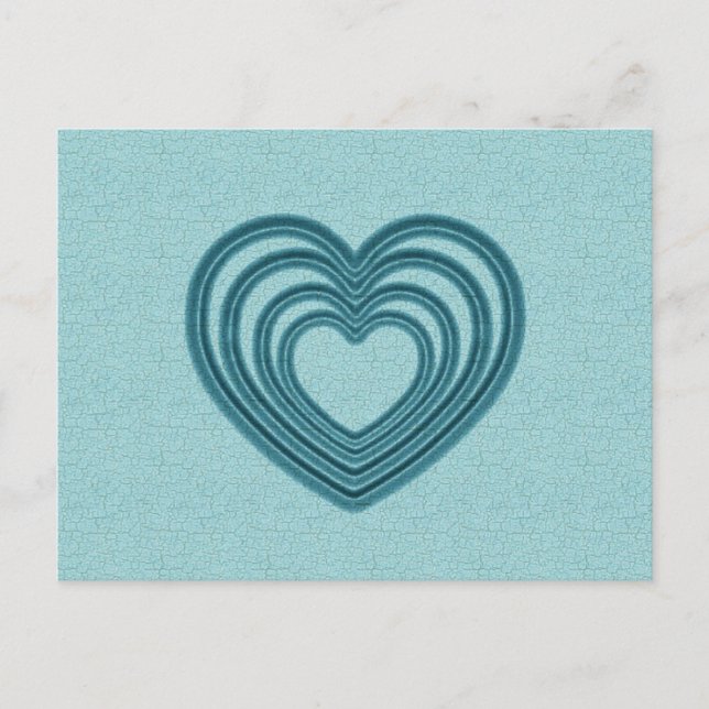 Teal Heart Ripple Vykort (Framsida)