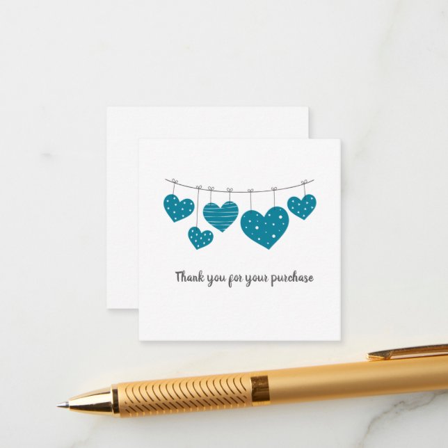 Teal Heart - tackkort Tilläggskort (Fram/Back In Situ)