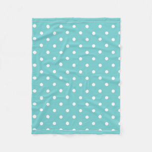 Teal Himlar Polka Dot Flebit Blanket Fleecefilt