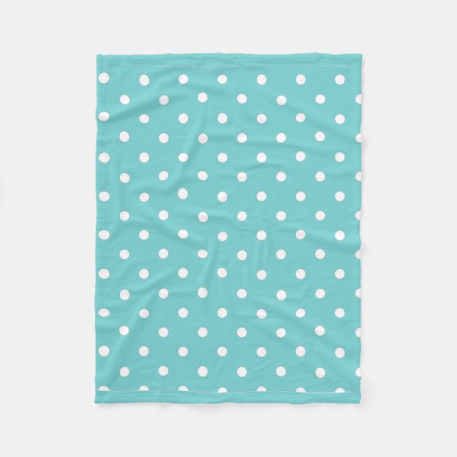 Teal Himlar Polka Dot Flebit Blanket Fleecefilt (Framsidan)