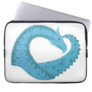 Teal hjärtdragning på vitt laptop fodral