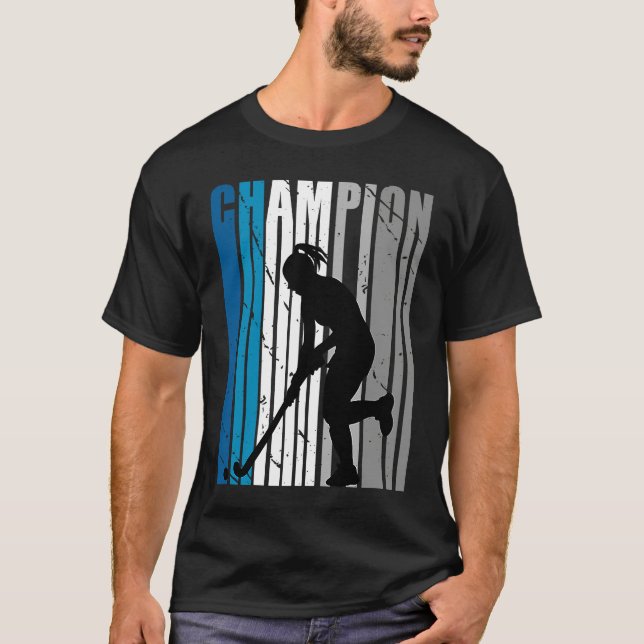 Teal Hockey Champion Girls Birthday Competition Co T Shirt (Framsida)