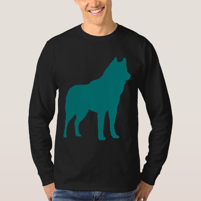 Teal Husky Silhouette T Shirt (Framsida)