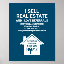 Teal I SÄLL REAL KÄRLEK REFERRALTER Realtor GODS Poster